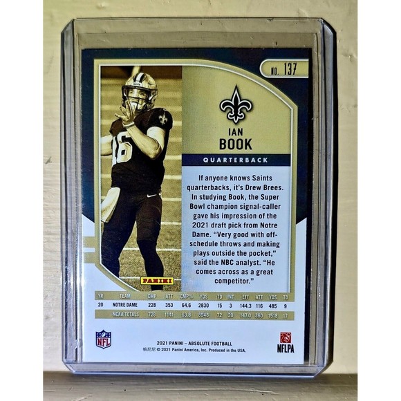Ian Book 2021 Panini NFL Absolute Rookie Football #137 Card - Picture 2 of 2